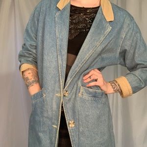 Vintage Denim Trench Coat